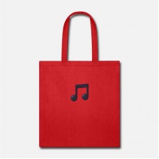 Musical Note Red Tote Bag